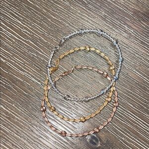 Gold and Silver Dainty Chain Bracelets with Bead Accents